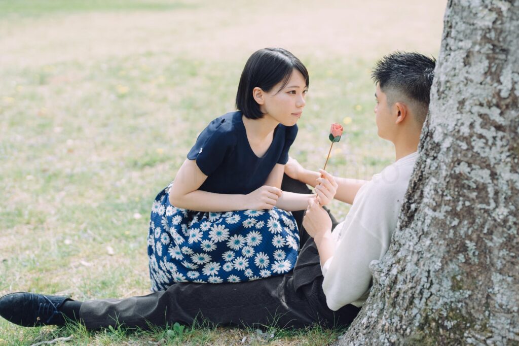 愛知県瀬戸市の定光寺公園でカップルフォトの出張撮影をしました｜撮影写真（3枚目）